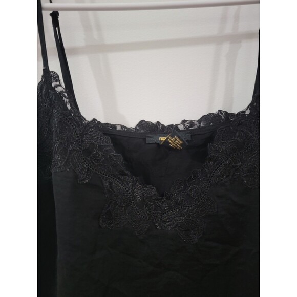 Y2K Forever 21 Womens Tank Top Cami Size Small Black Lace Floral Trim Whimsigoth - Picture 3 of 6